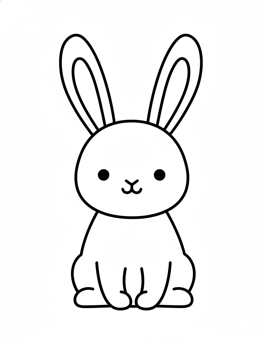 Cute Bunny Coloring Page