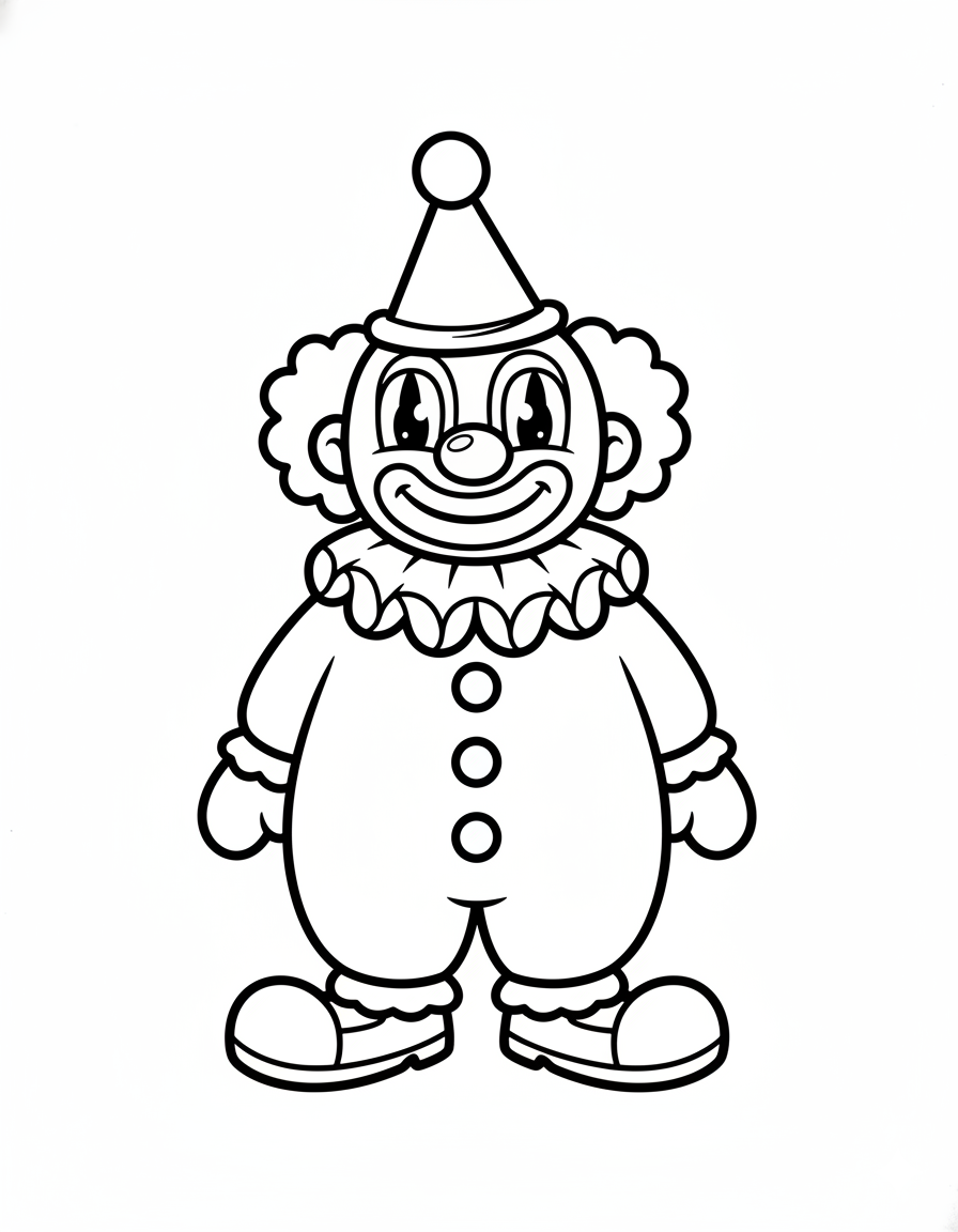 Cute Clown Coloring Page
