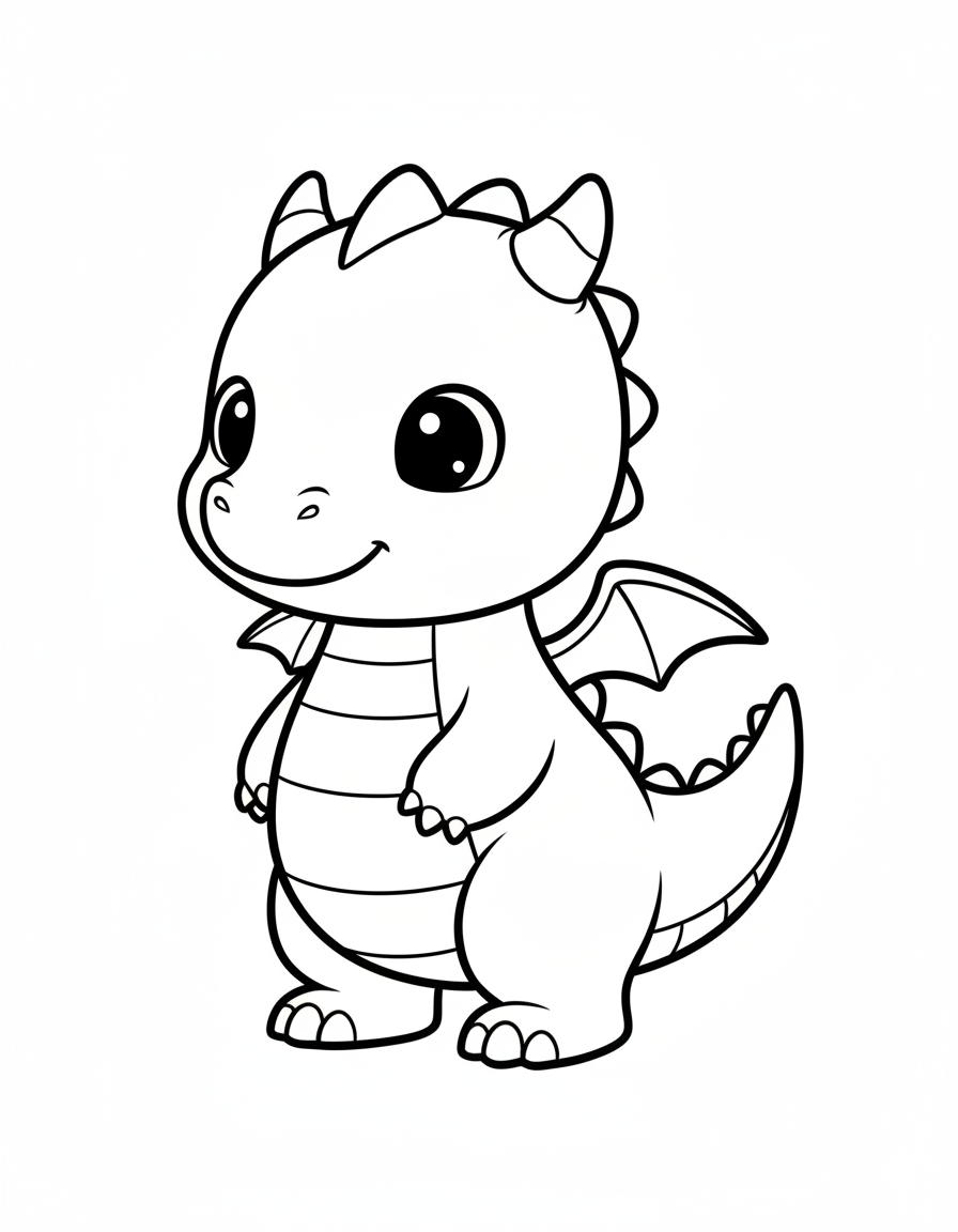 Cute Dragon Coloring Page