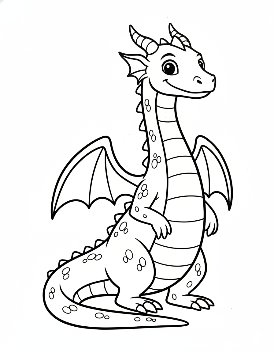 Realistic Dragon Coloring Page