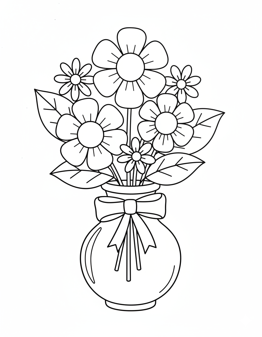 Flower Bouquet Coloring Page