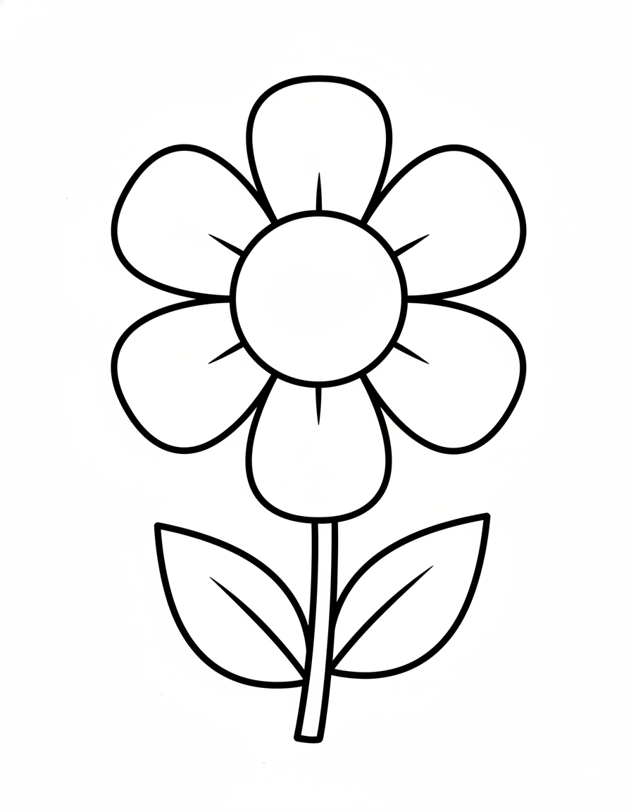Simple Flower Coloring Page