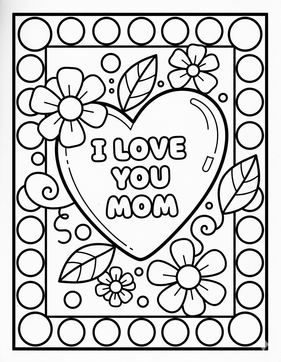 I Love You Mom Coloring Page
