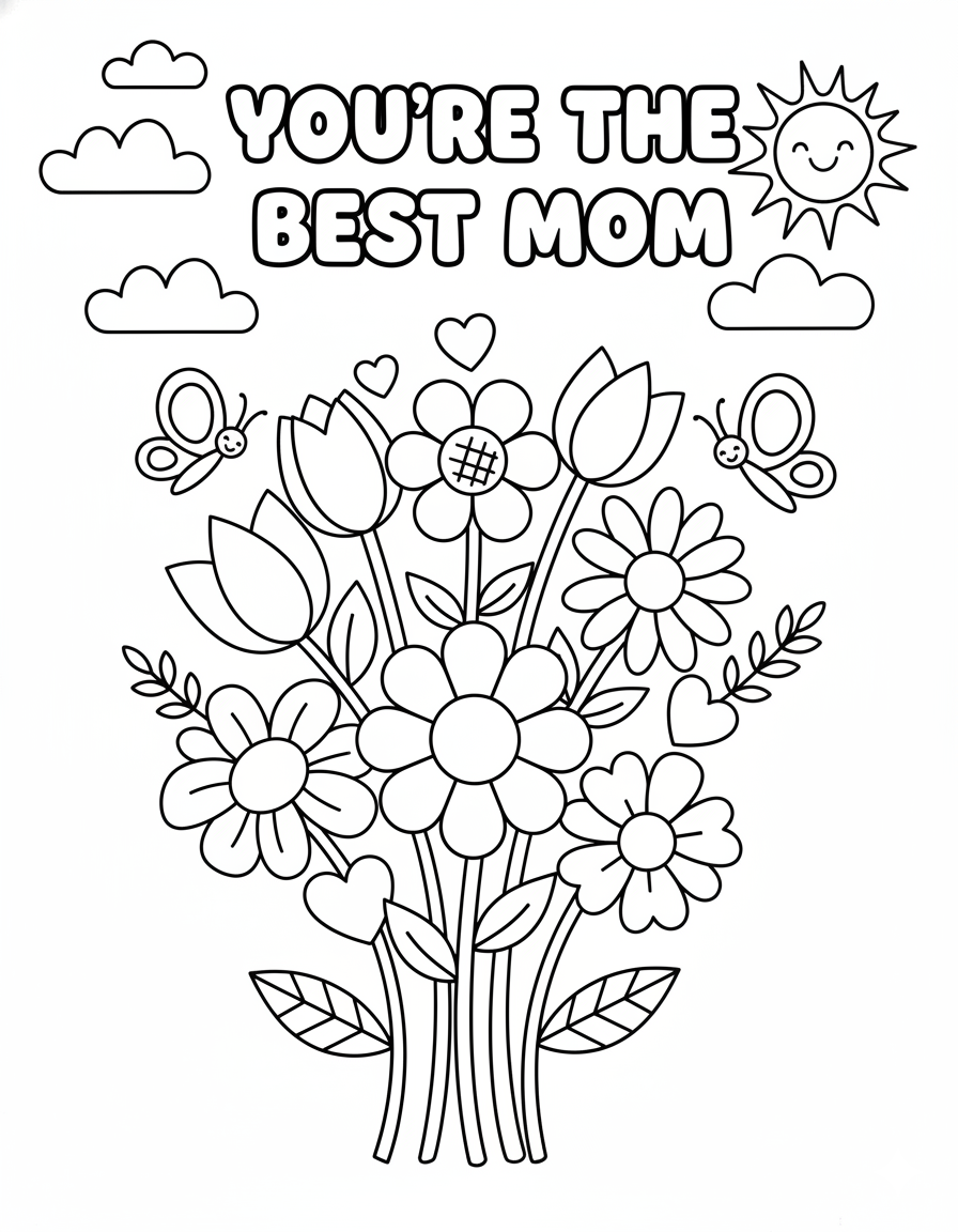 You're the Best Mom Coloring Page