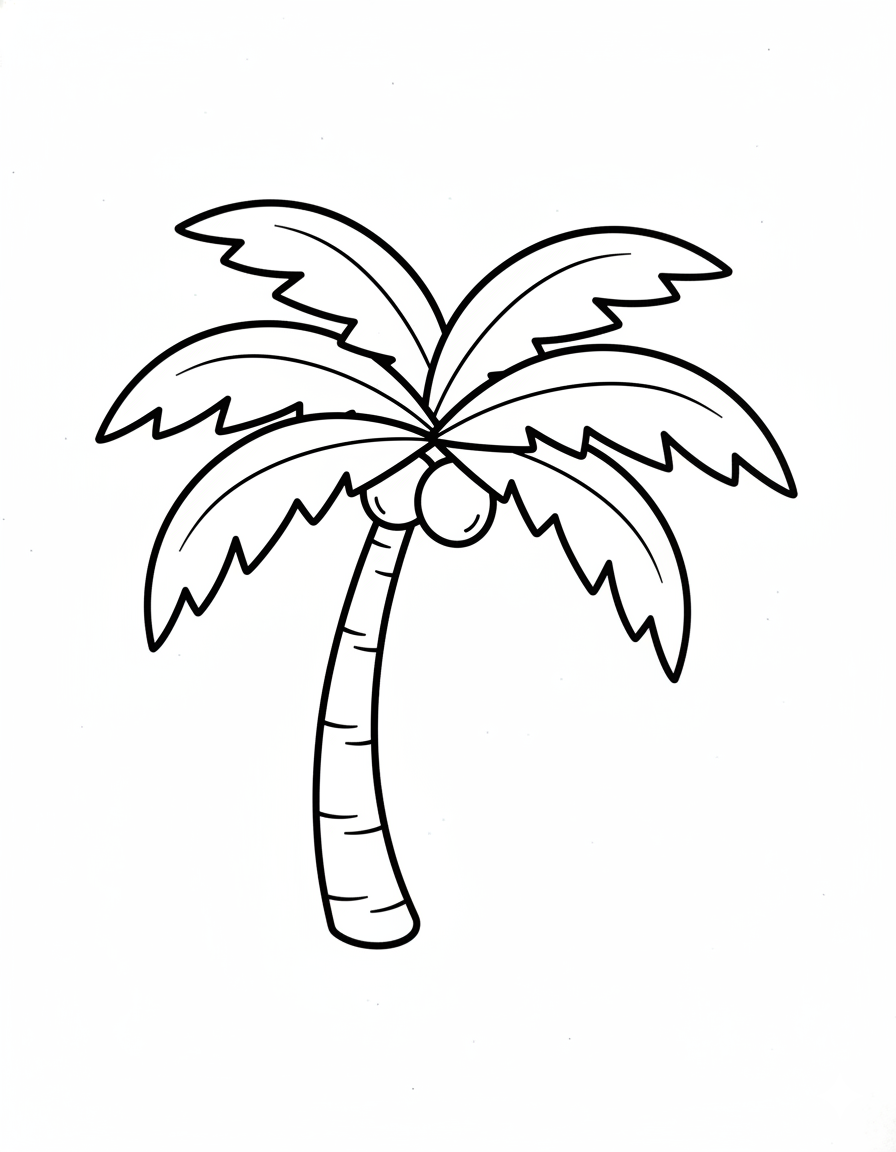 Palm Tree Coloring Page