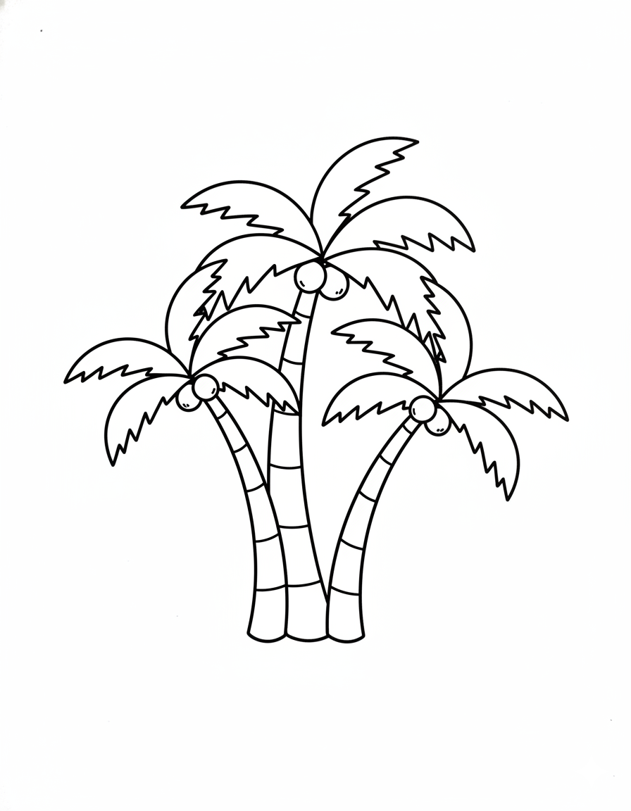 Palm Trees Coloring Page