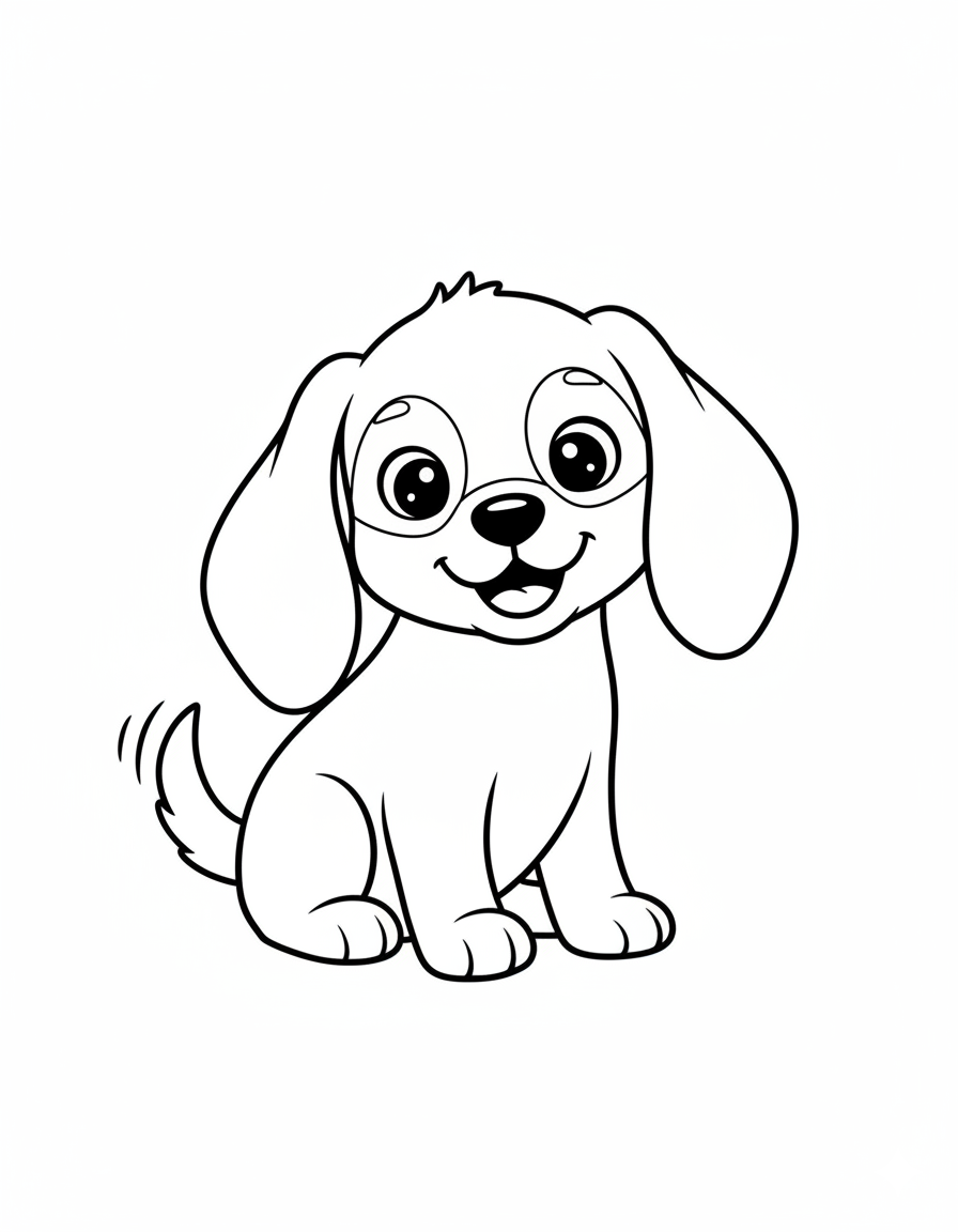 Cute Puppy Coloring Page