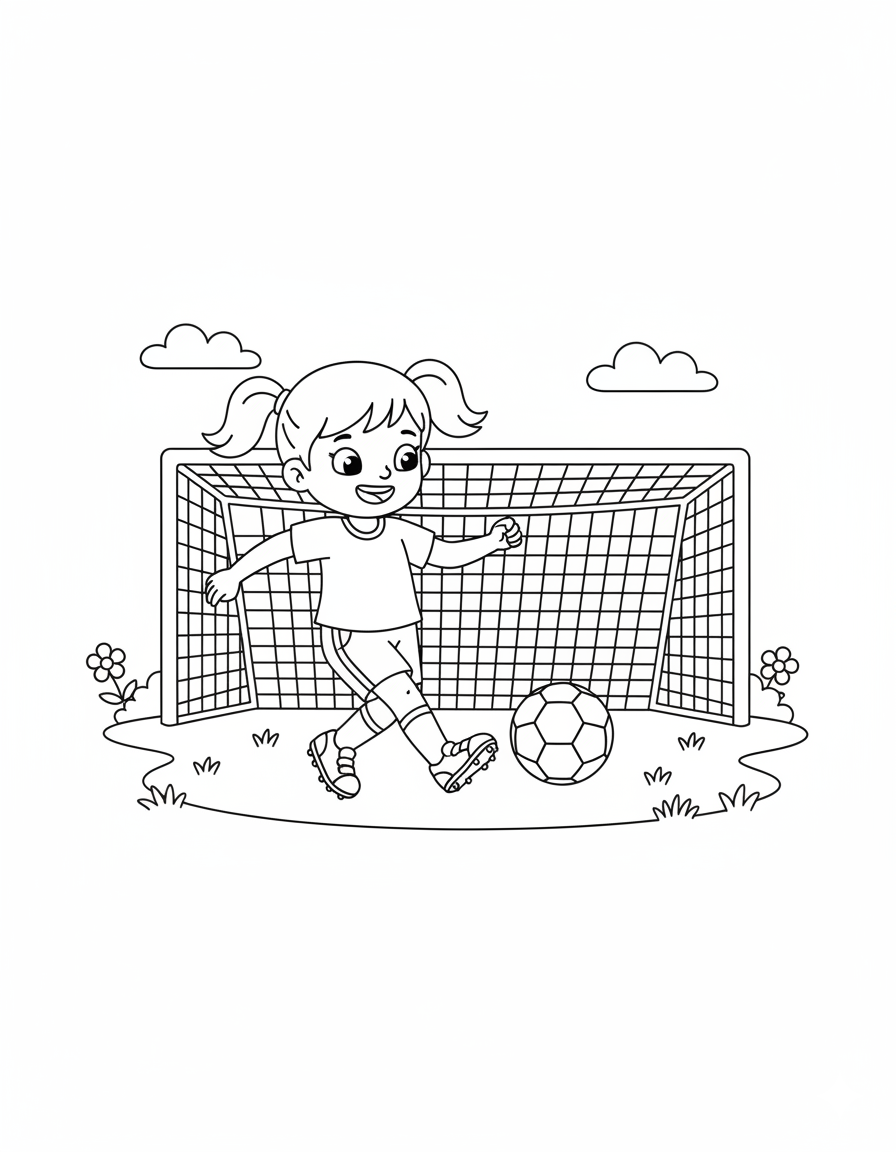 Soccer Girl Coloring Page