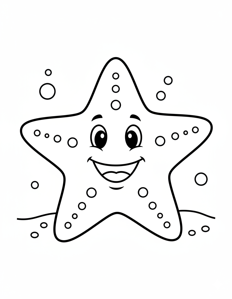 Cute Starfish Coloring Page