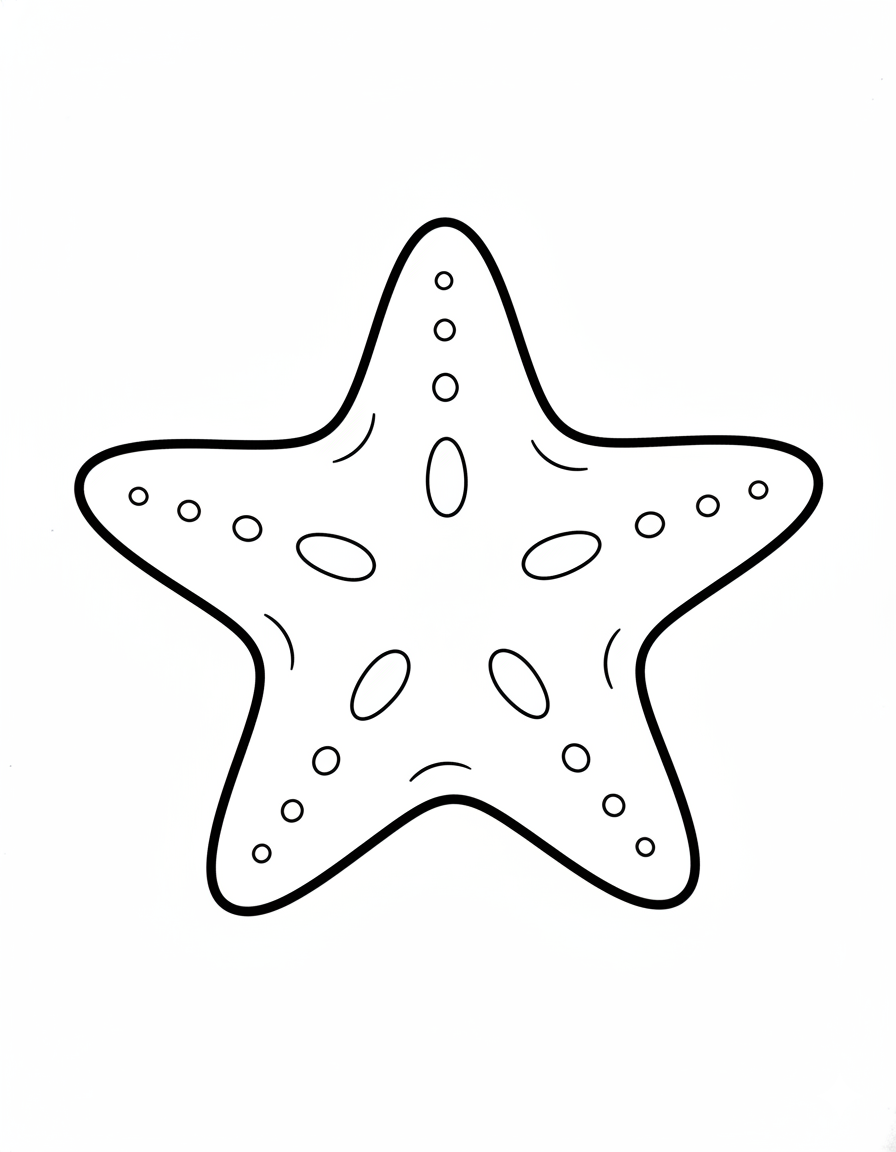 Realistic Starfish Coloring Page